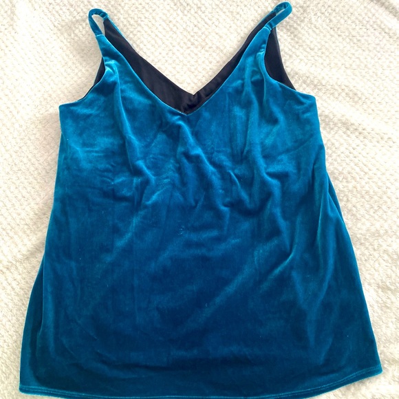 💙LE CHATEAU 💙Teal velvet spaghetti strap shirt. Size small.In great condition - Picture 4 of 8
